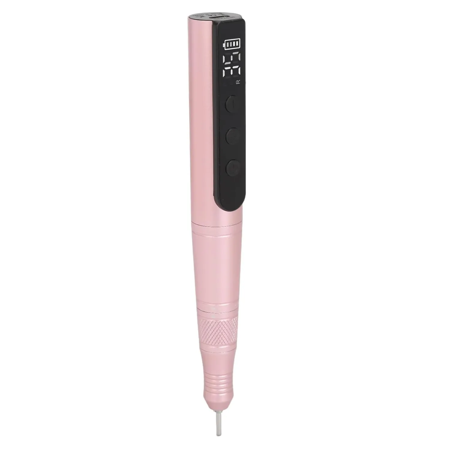 Nail Grinder, 1100mAh Battery 35000rpm Nail Grinder Kit Adjustable Rechargeable Type C USB Interface with 6 Grinding Head for Manicures (Pink)