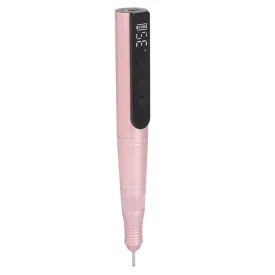 Nail Grinder, 1100mAh Battery 35000rpm Nail Grinder Kit Adjustable Rechargeable Type C USB Interface with 6 Grinding Head for Manicures (Pink)