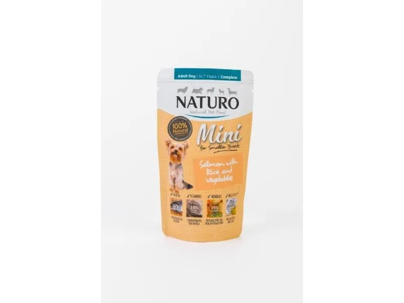 Naturo Adult Mini Dog Food Salmon with Rice & Vegetables 150g x 8