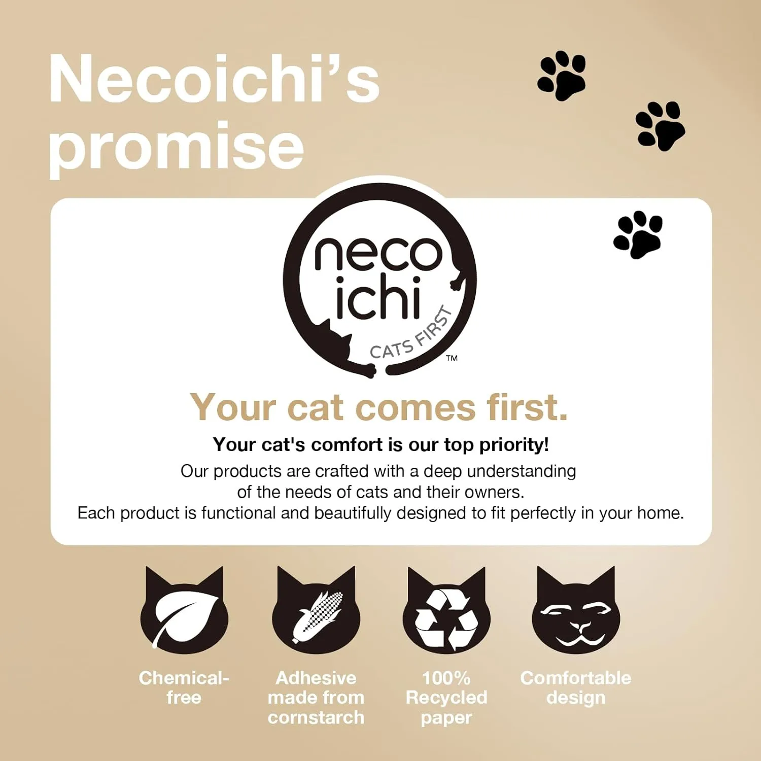 Necoichi Cat Scratcher Bowl for Indoor Cats - Cat Scratching Lounger with Reversible Usability and Extra Comfort for Lounge, Cardboard Bed Couch / (XL, Oak)