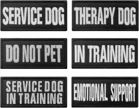 NEW Antrix 6 Pieces Dog Patch Service Dog/Therapy Dog/in Training/Do Not Pet/Emotional Support/Service Dog in Training Embroidered Emblem Patches for Service Dogs Animals- 3.5x1.6 inch