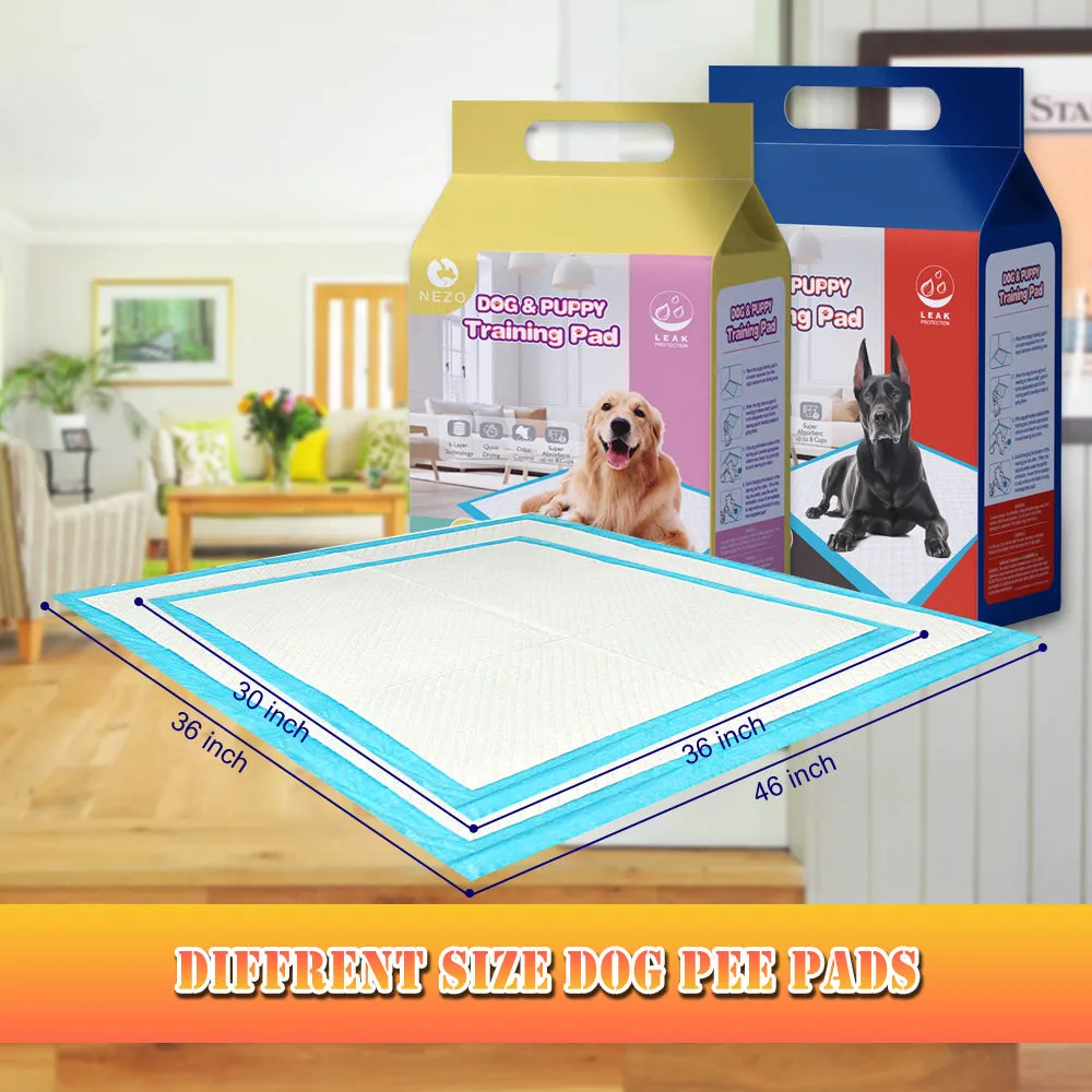 Nezo 34 x 46 inch Pee Pads with 6 Layer Leak-Proof and Super Absorbent 30/180count