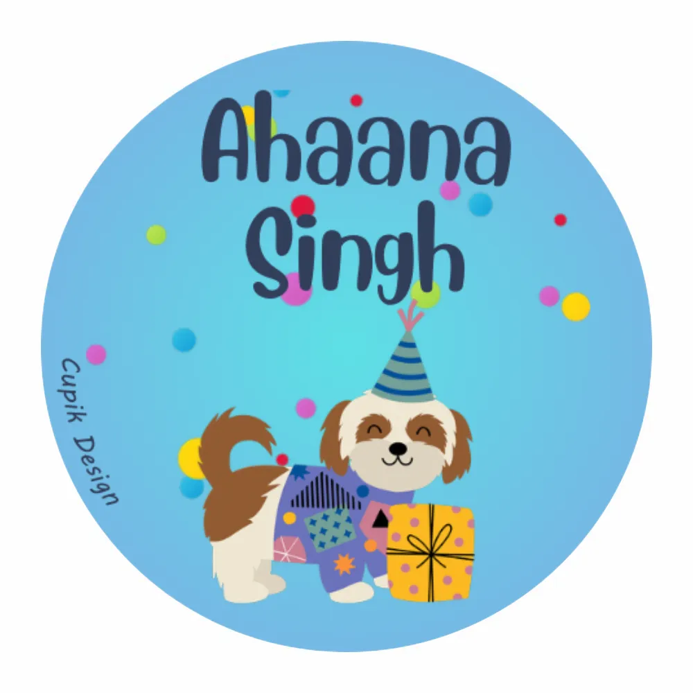Pawty Time Waterproof Stickers (Round)