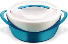 Pinnacle Large Insulated Casserole Dish with Lid 3.6 qt. Elegant Hot Pot Food Warmer/Cooler -Thermal Soup/Salad Serving Bowl Stainless Steel Hot Food ContainerBest Gift Set for Moms, Holidays - Teal