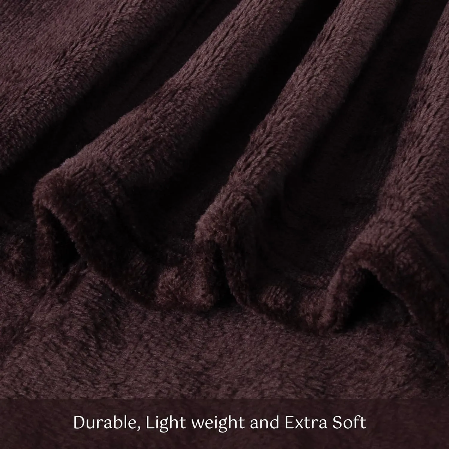 Polar Fleece Throw Blanket for Couch, Twin Bed, Chair, Kids, Adults, Pets 50x60 Soft Cozy Reversible Throw Blanket (Chocolate Brown)