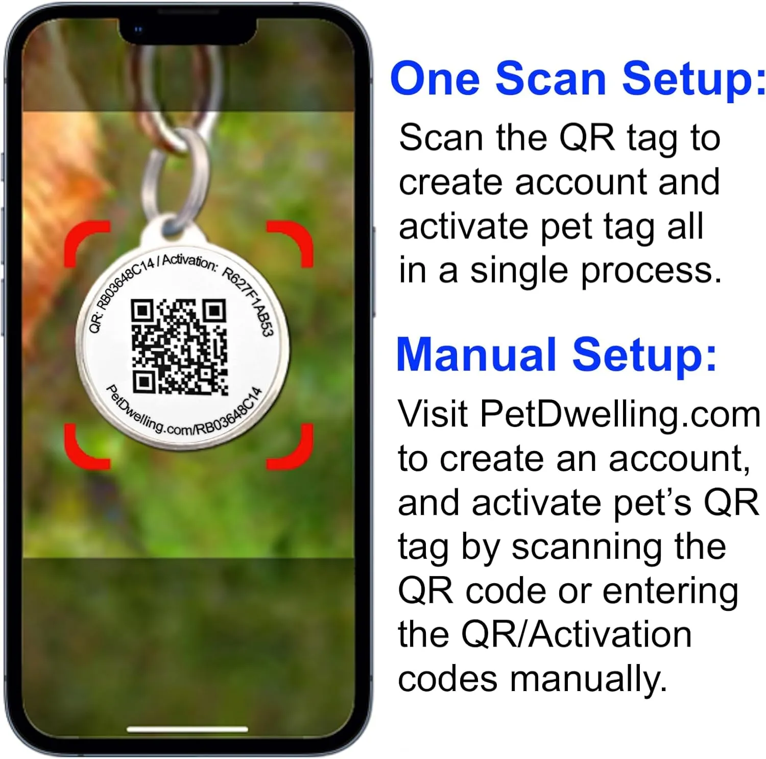 Premium QR Code Pet ID Tags - Dog Tags and Cat Tags, Connect to Online Pet Profile, Receive Instant Scanned Tag Location Email Alert(Rose Gold Black Paw)