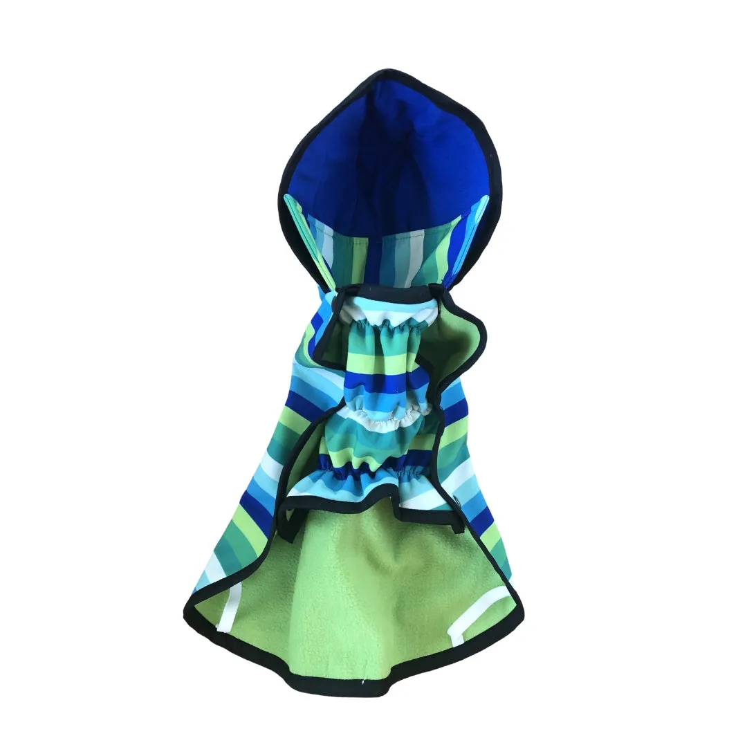 Raincoat - Blue Rainbow Stripes