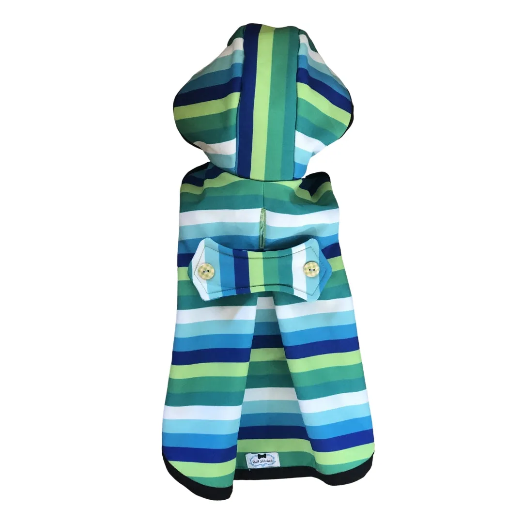 Raincoat - Blue Rainbow Stripes
