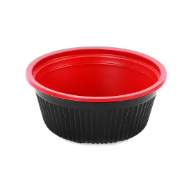 Red & Black Soup Bowl 700 Cc With Lids 200 Pieces
