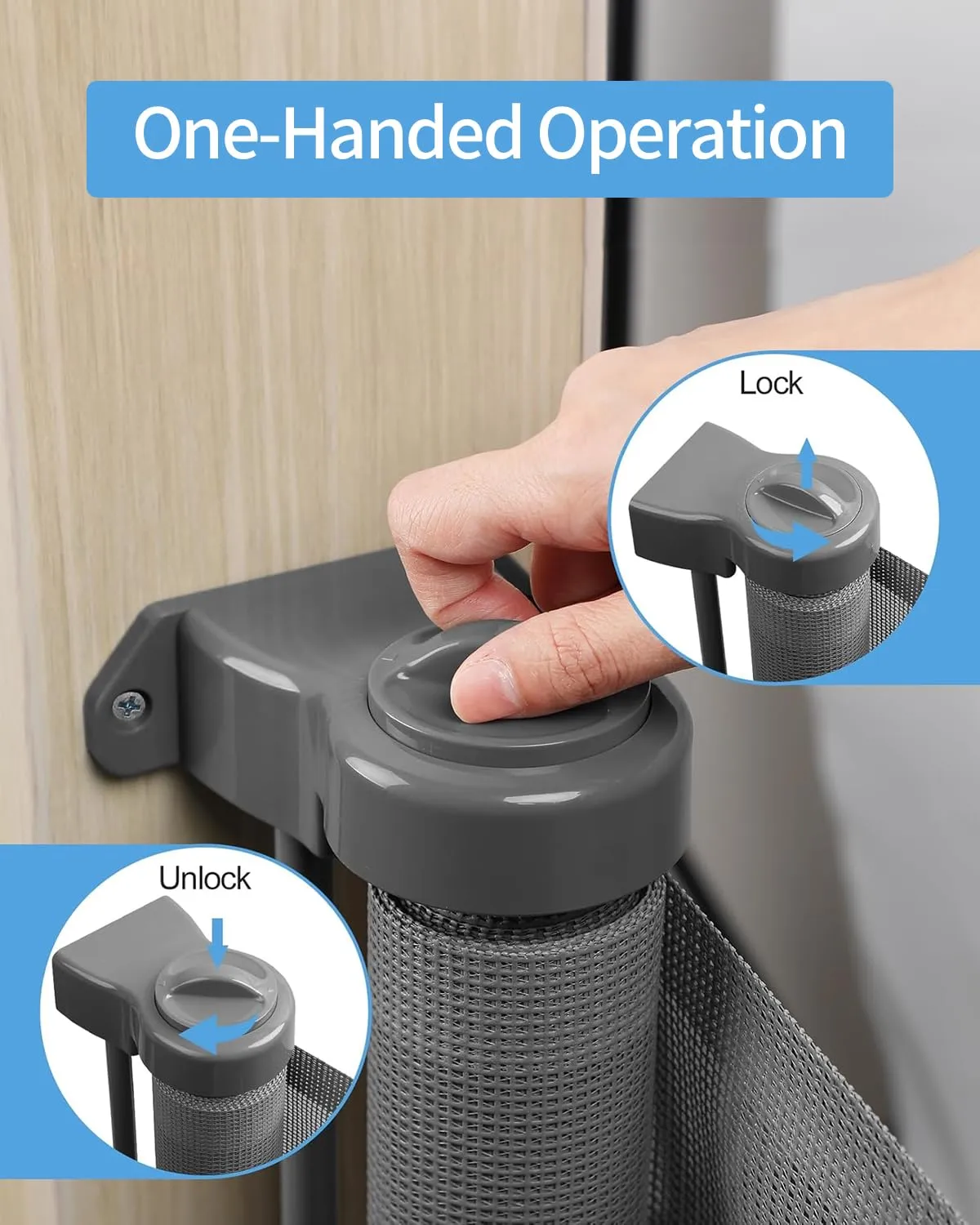 Retractable Baby Gate,Mesh Baby Extra Wide Gate,Extra Long Dog Gate,33" Tall,Large Extends up to 118" Wide,Child Safety Extra Large Gate for Doorways, Stairs, Indoor/OutdoorGrey,33"x118"
