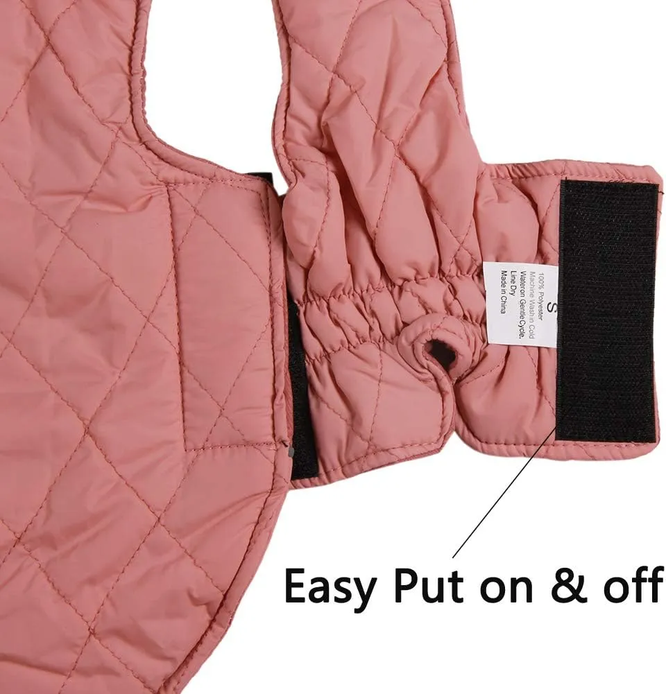 Reversible Dog Coats for Small Dogs Waterproof Warm Puppy Jacket for Cold Winter,Pink XS