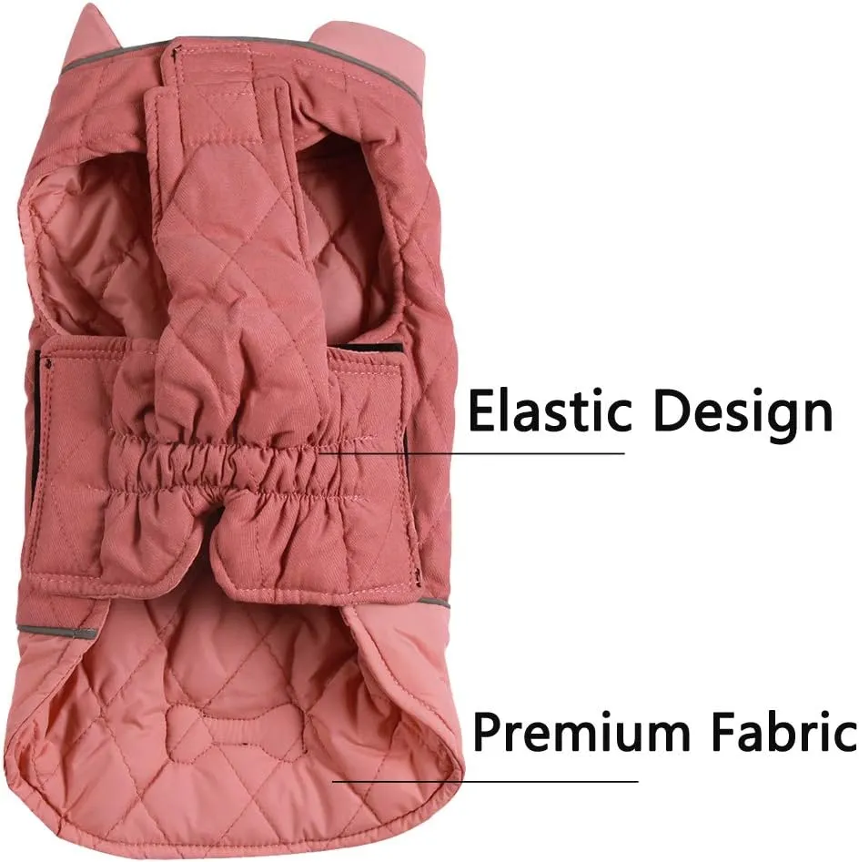 Reversible Dog Coats for Small Dogs Waterproof Warm Puppy Jacket for Cold Winter,Pink XS