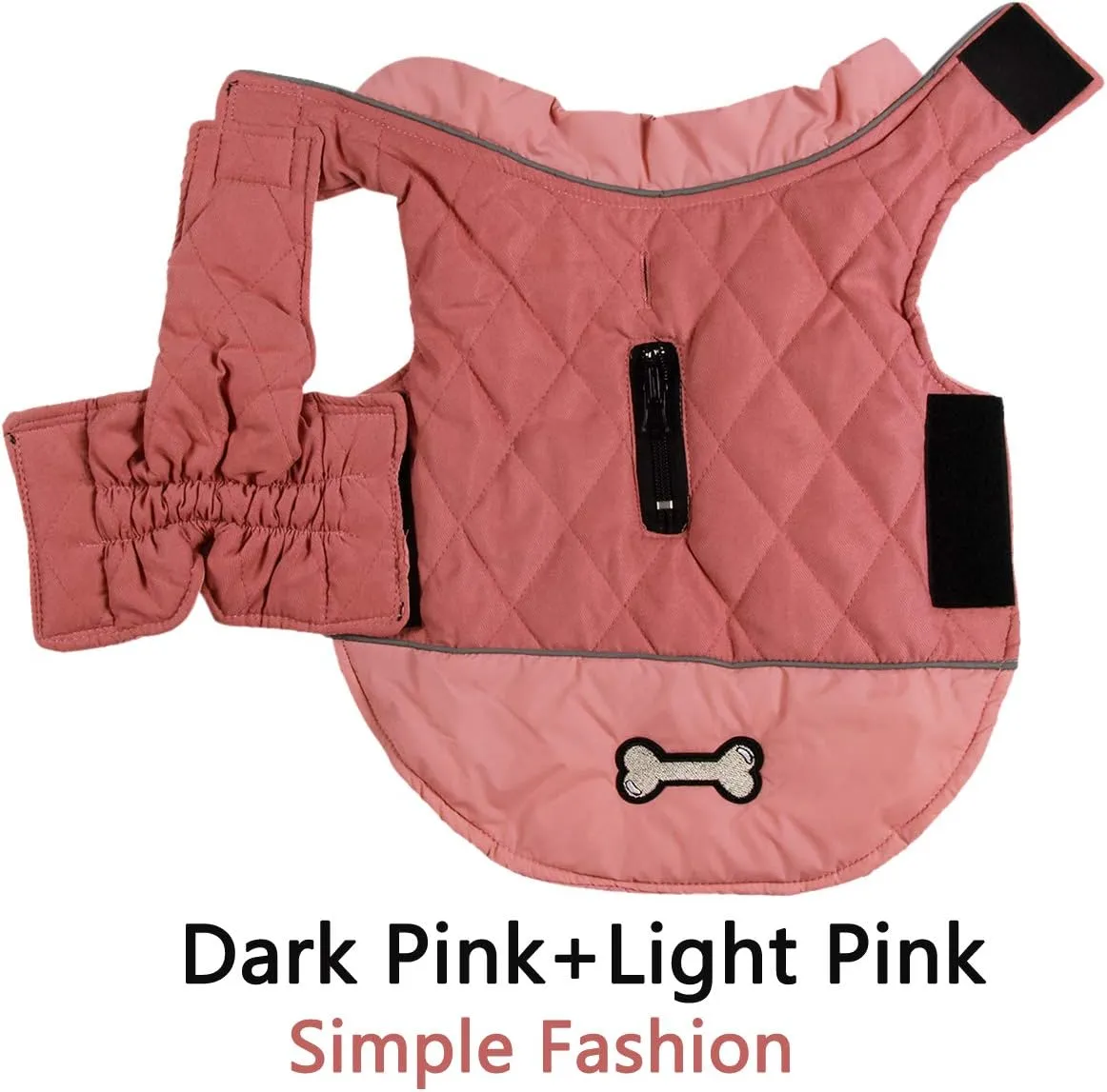 Reversible Dog Coats for Small Dogs Waterproof Warm Puppy Jacket for Cold Winter,Pink XS
