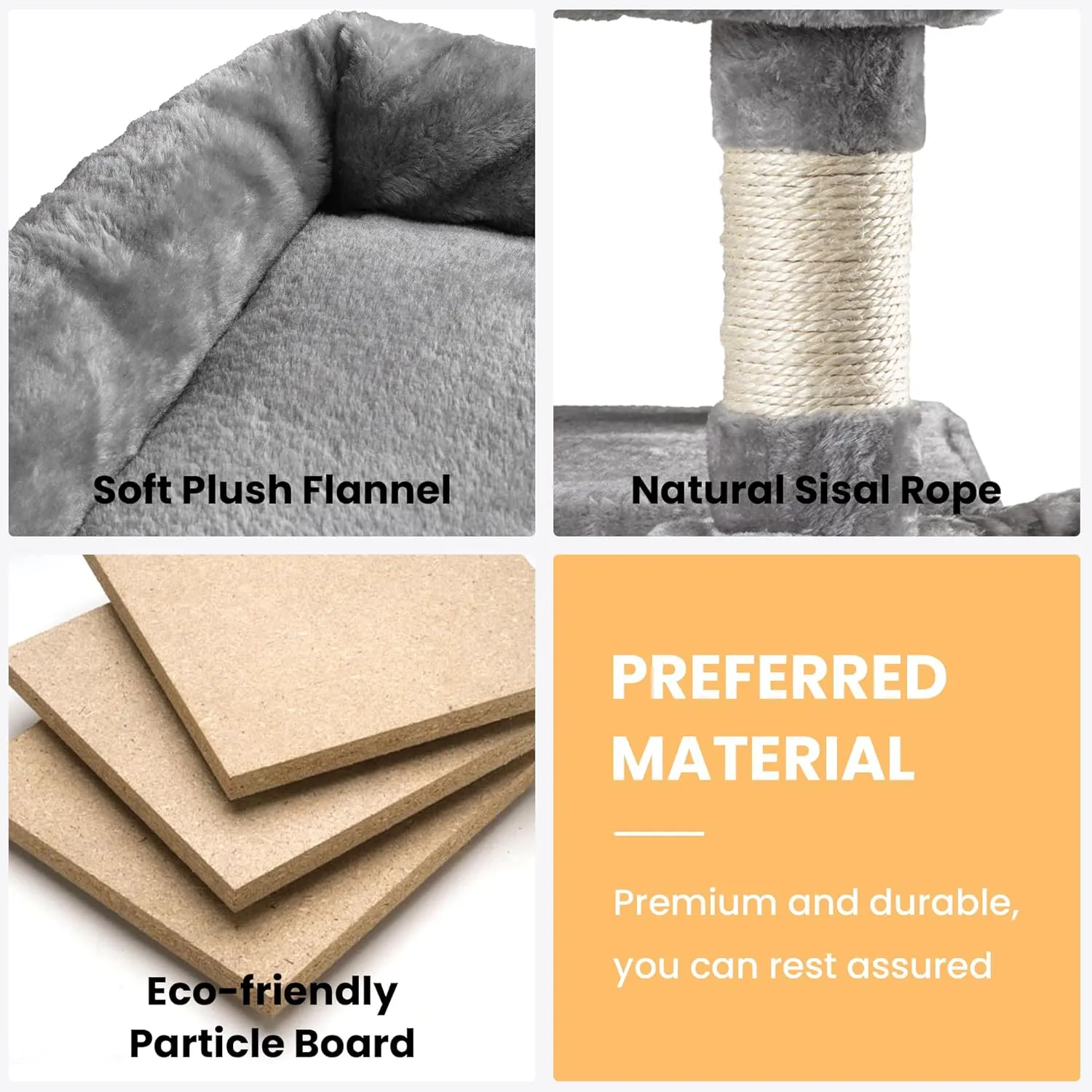 SHA CERLIN 68 Inches Multi-Level Large Cat Tree for Large Kitties/Big Cat Tower with Condo/Cozy Plush Pussycat Perches/Sisal Scratching Posts and Hammocks/Activity Center/Grey