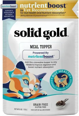Solid Gold NutrientBoost Meal Topper for Cats - High Protein Crunchy Cat Treats Rich in Vitamins Minerals and Amino Acids - 1 Pound