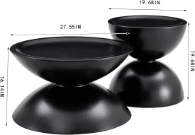 Stylish Round Coffee Table with Cozy Cat Bed for Comfort and, Marble-Effect Top, End Table