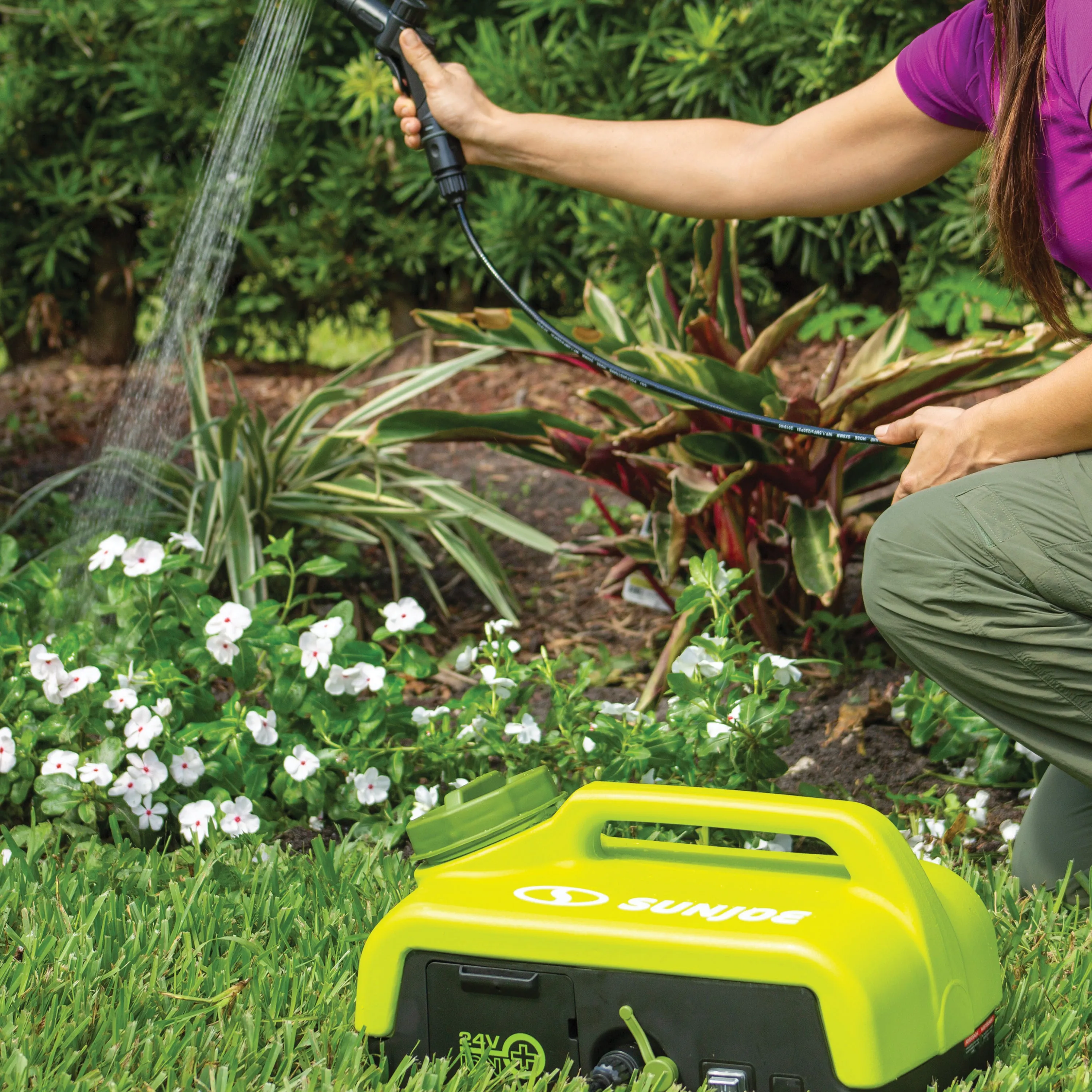 Sun Joe 24V-PSW25-CT 24V iON  Cordless Go-Anywhere Portable Sink/Shower Spray Washer | 2.5 Gal | Tool Only | 116 PSI Max* | 1.5 GPM Max*