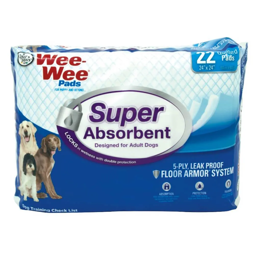 Super Absorbent Dog and Puppy Training Pads - Wee-Wee Super Absorbent Pads - Four Paws