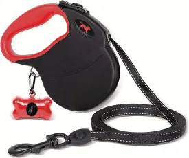 Tuff Pupper Heavy Duty Retractable Dog Leash | 16 ft Dog Leash with Reflective Stitching for Nighttime Safety | One Button Lock and Release | Comfortable Hand Grip | for Dogs Up to 120 lbs