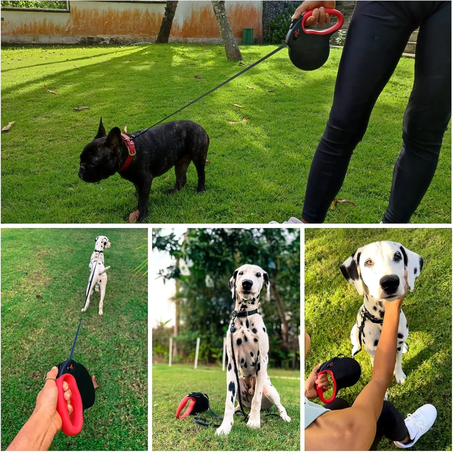 Tuff Pupper Heavy Duty Retractable Dog Leash | 16 ft Dog Leash with Reflective Stitching for Nighttime Safety | One Button Lock and Release | Comfortable Hand Grip | for Dogs Up to 120 lbs