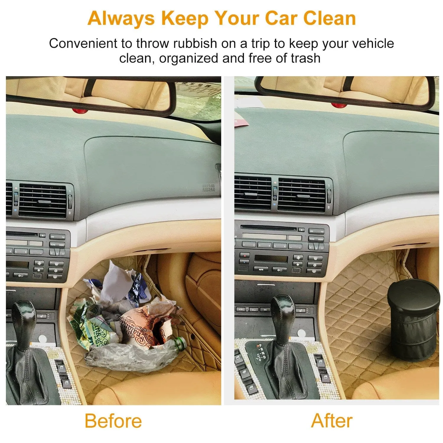 Universal Portable Car Trash Can