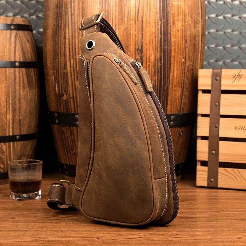 Vintage Mens Sling Leather Backpacks