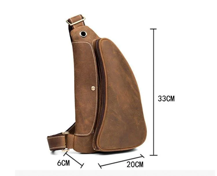 Vintage Mens Sling Leather Backpacks