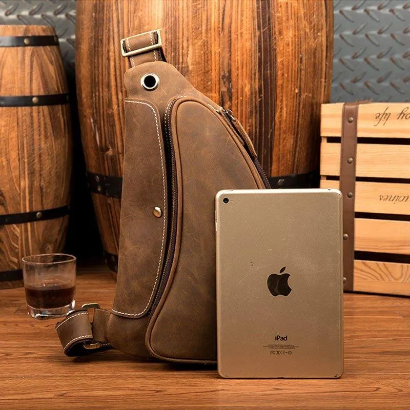 Vintage Mens Sling Leather Backpacks