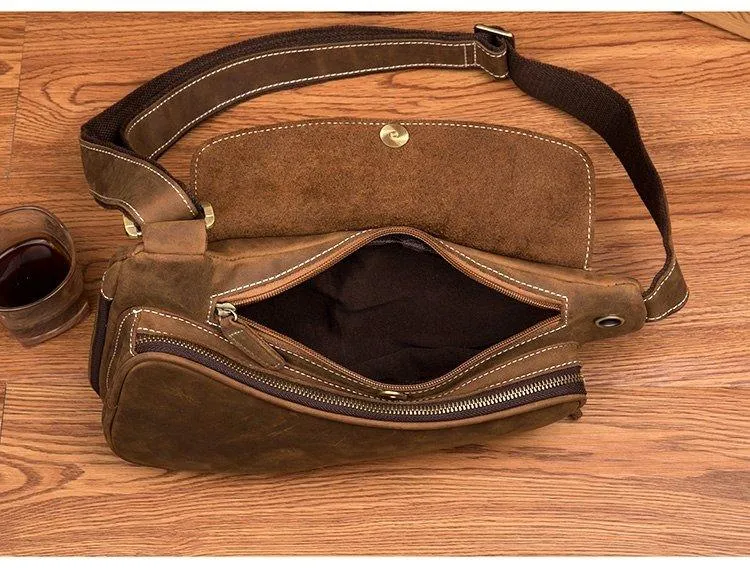 Vintage Mens Sling Leather Backpacks