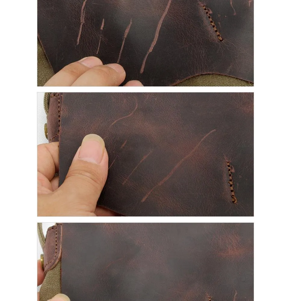 Vintage Mens Sling Leather Backpacks