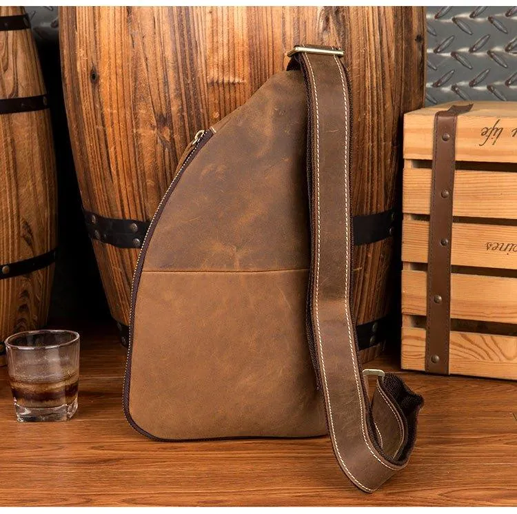 Vintage Mens Sling Leather Backpacks