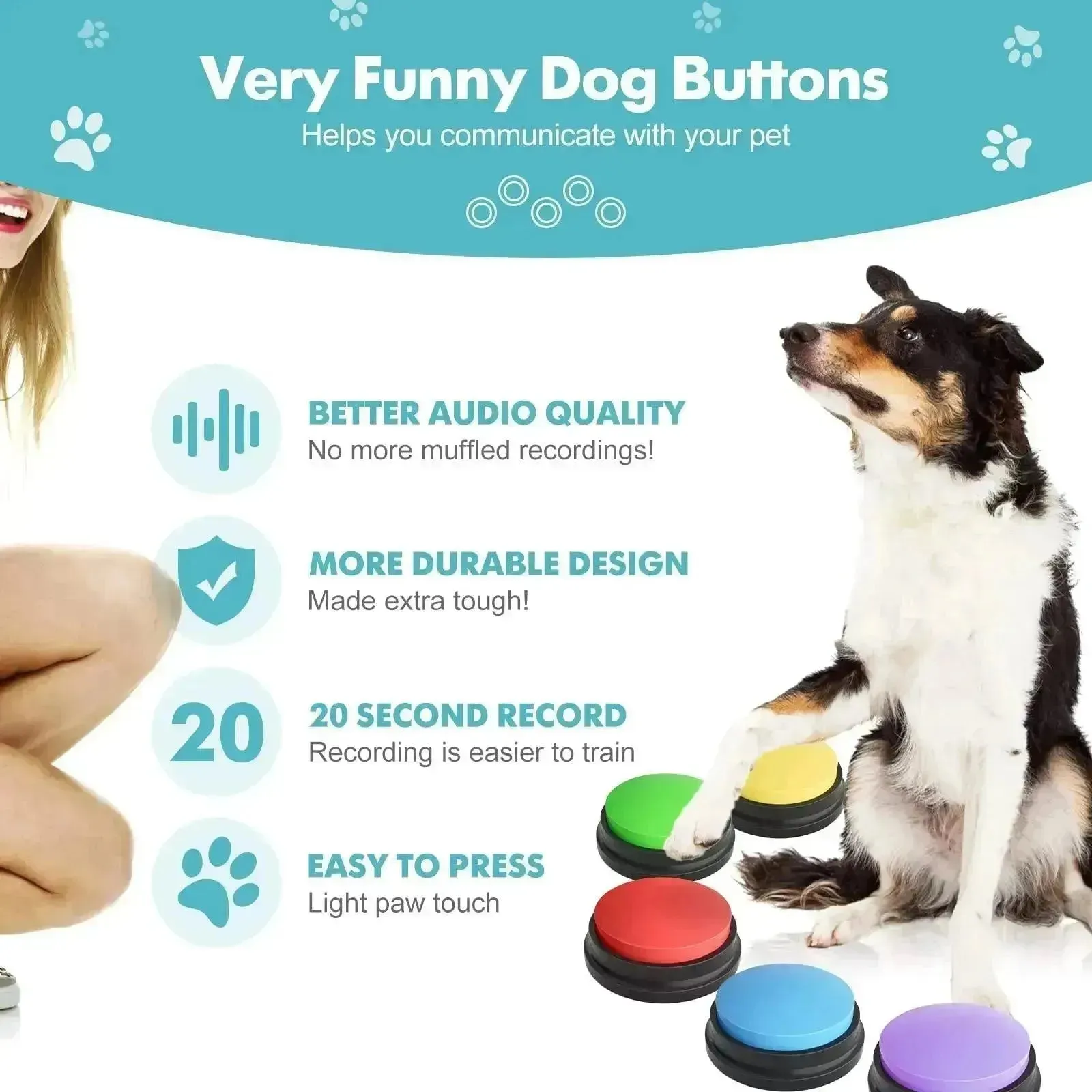 Voice Recording Button Dog Training Toy