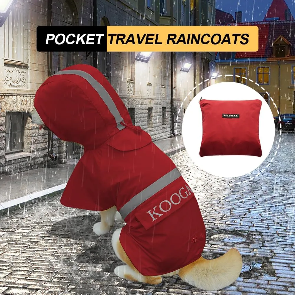 Waterproof Dog Coat for Small to Medium Dog Raincoat Apparel, Dog Raincoat Poncho Waterproof Dog Clothes Pet Jacket Dogs Raincoats Jacket for Small to Medium Dogs(Red,3XL)
