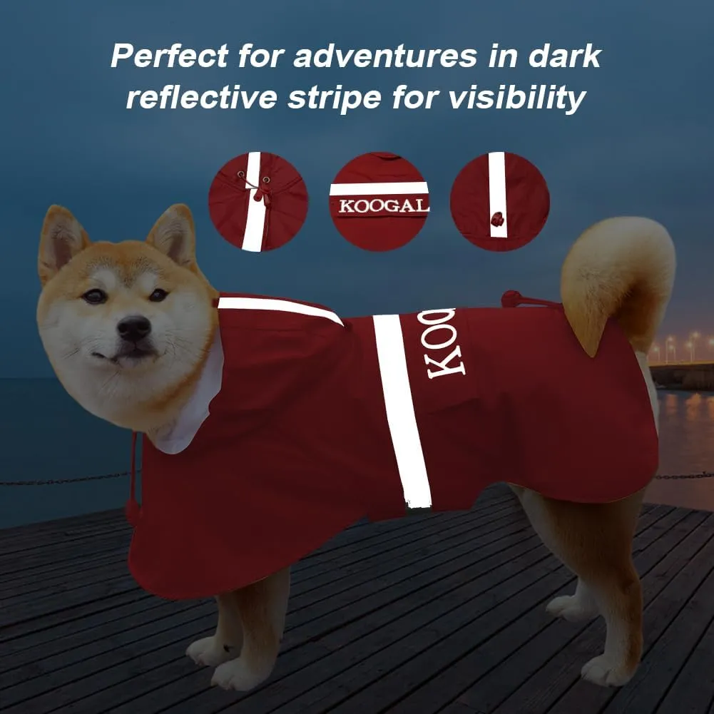 Waterproof Dog Coat for Small to Medium Dog Raincoat Apparel, Dog Raincoat Poncho Waterproof Dog Clothes Pet Jacket Dogs Raincoats Jacket for Small to Medium Dogs(Red,3XL)