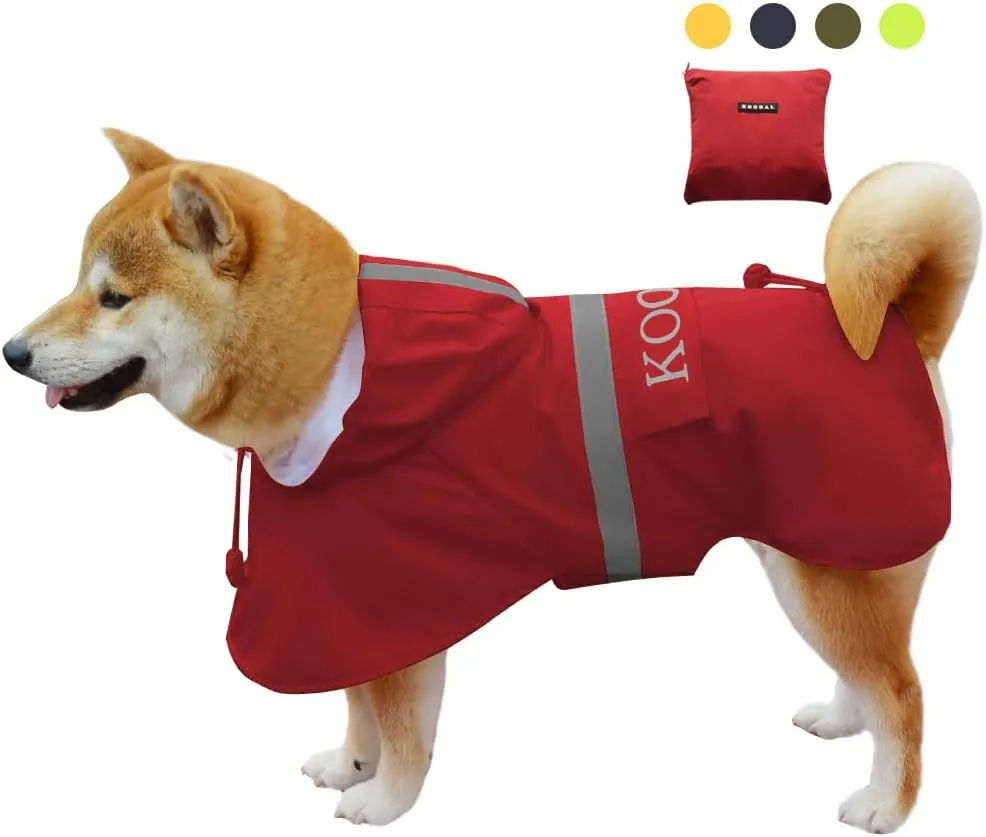 Waterproof Dog Coat for Small to Medium Dog Raincoat Apparel, Dog Raincoat Poncho Waterproof Dog Clothes Pet Jacket Dogs Raincoats Jacket for Small to Medium Dogs(Red,3XL)