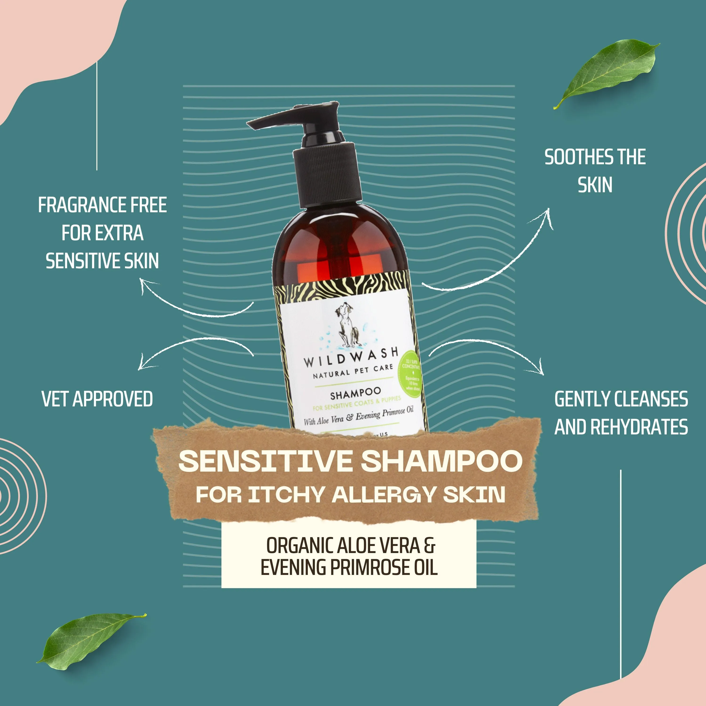 Wildwash PRO | Shampoo 'For Sensitive Coats, Puppies, Cats and Kittens' - 300ml