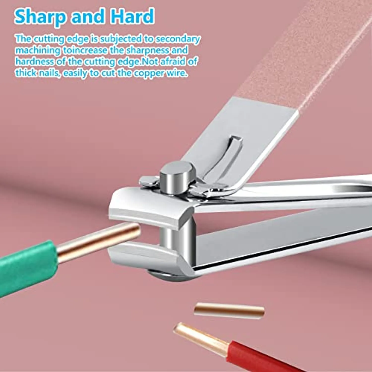 Yougai Manicure Set 18 pcs Professional Nail Clippers Pedicure Kit, Stainless Steel Pedicure Set Nail Grooming Kit Tools with Luxurious Travel Case(Pink)
