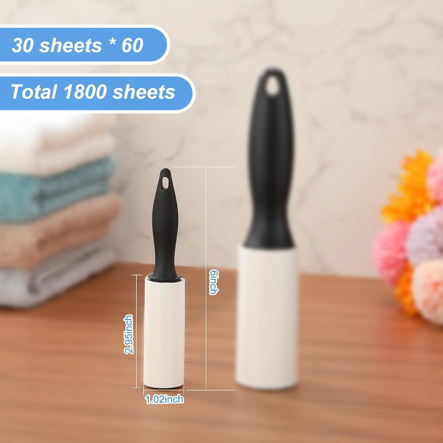 Zhehao 60 Pack Mini Lint Roller Bulk Small Lint Remover Travel Size Portable Brushes Sticky Roller for Clothes Pet Hair Furniture Couch Carpet Car Seats Bedding